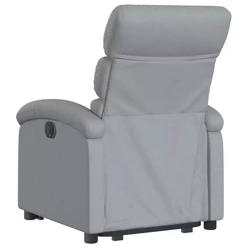 Fauteuil inclinable électrique Power Lift pour personnes âgées - Tissu gris clair avec assistance électrique et poche latérale
