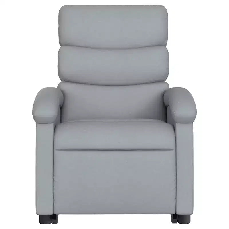 Fauteuil inclinable électrique Power Lift pour personnes âgées - Tissu gris clair avec assistance électrique et poche latérale