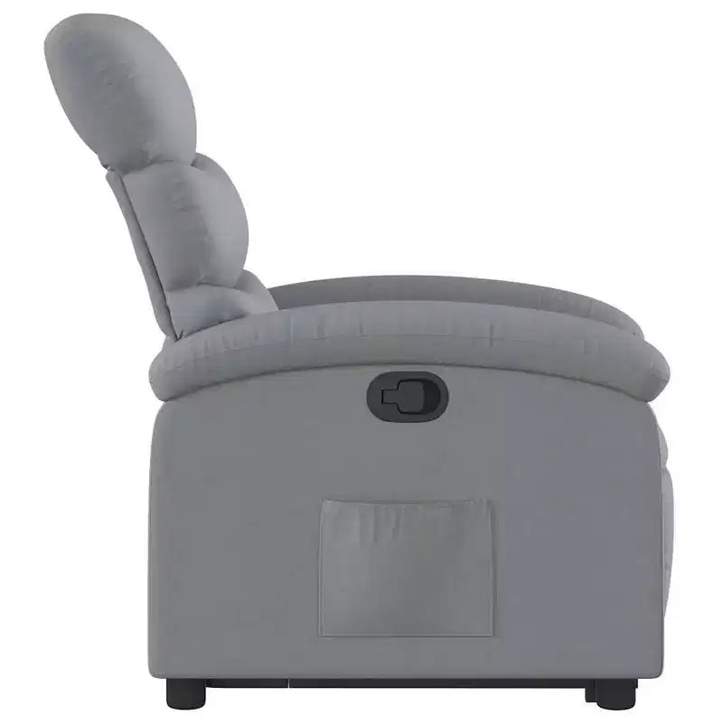 Fauteuil inclinable électrique Power Lift pour personnes âgées - Tissu gris clair avec assistance électrique et poche latérale