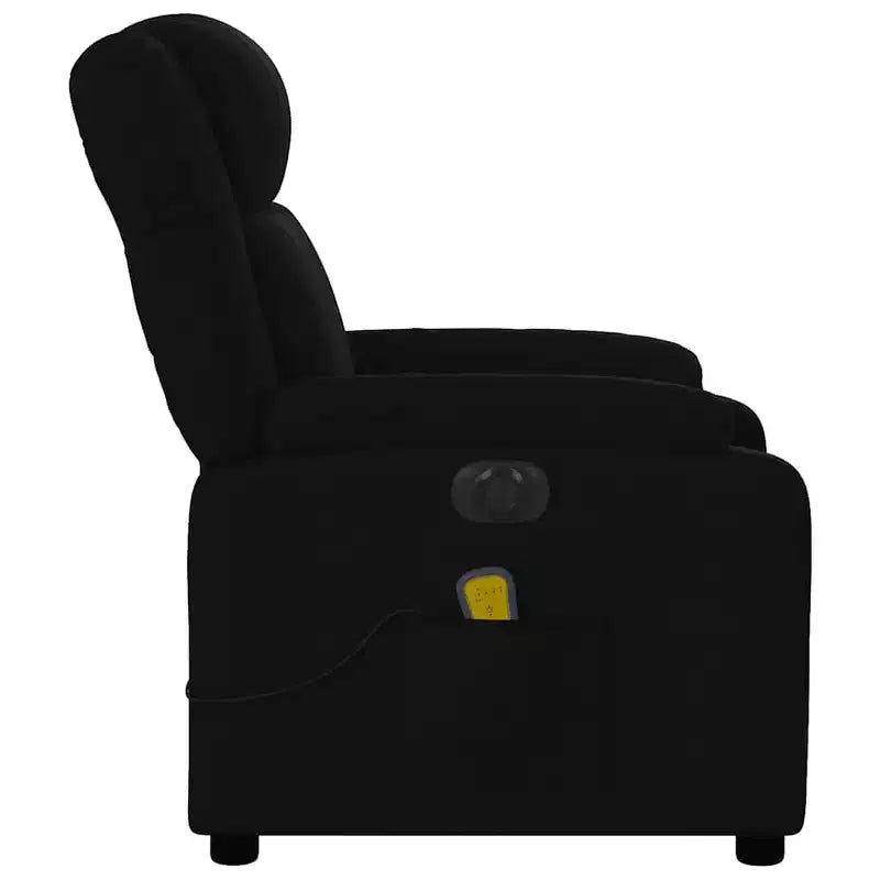 Fauteuil inclinable de massage électrique - Tissu noir avec massage par vibrations et repose-pieds réglable