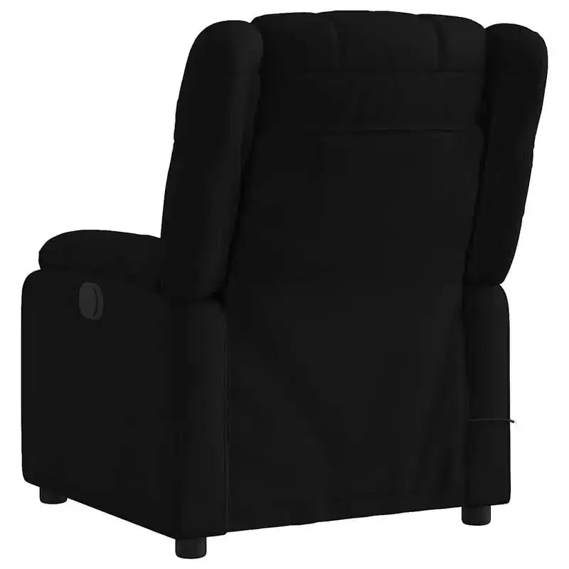 Fauteuil inclinable de massage électrique - Tissu noir avec massage par vibrations et repose-pieds réglable