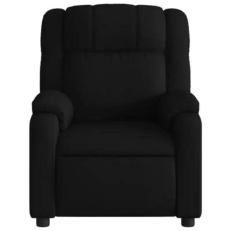 Fauteuil inclinable de massage électrique - Tissu noir avec massage par vibrations et repose-pieds réglable
