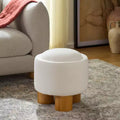 Pouf rond - Ivoire/Naturel