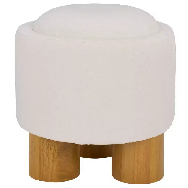 Pouf rond - Ivoire/Naturel