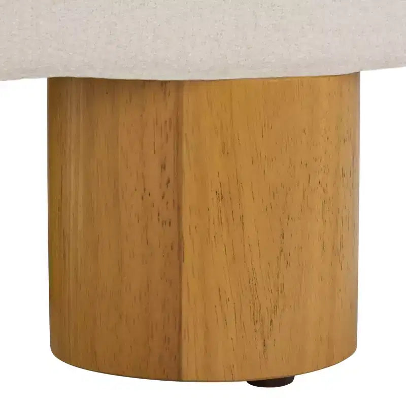 Pouf rond - Ivoire/Naturel