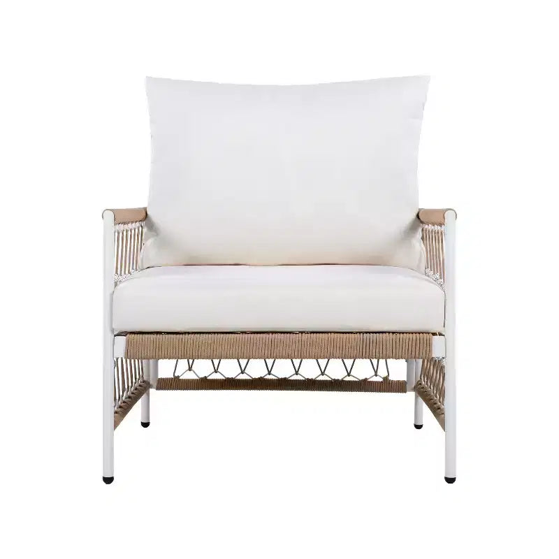 Christopher Knight Home Delphine Ensemble de 3 pièces de mobilier de terrasse bohème avec cordes tressées et table d'appoint en verre