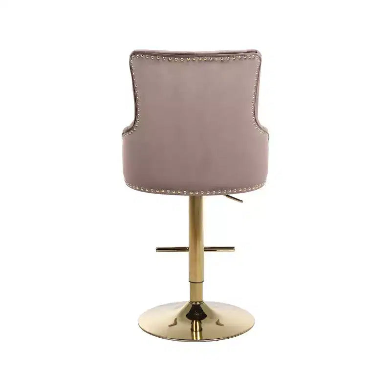 Tabouret réglable en velours rose