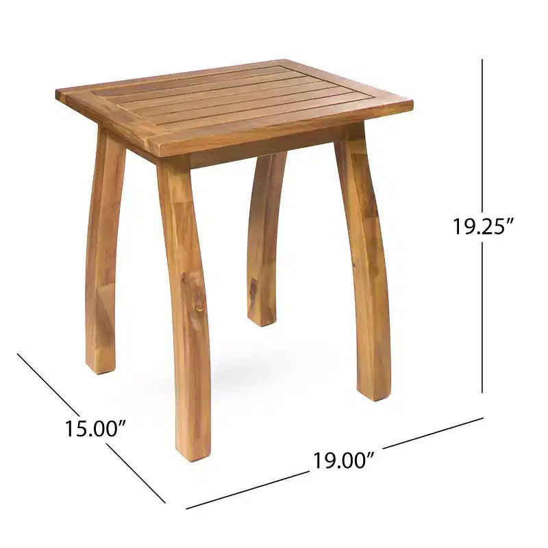 Christopher Knight Home Bruce — Ensemble table et chaise longue réglable d'extérieur en bois d'acacia avec lattes