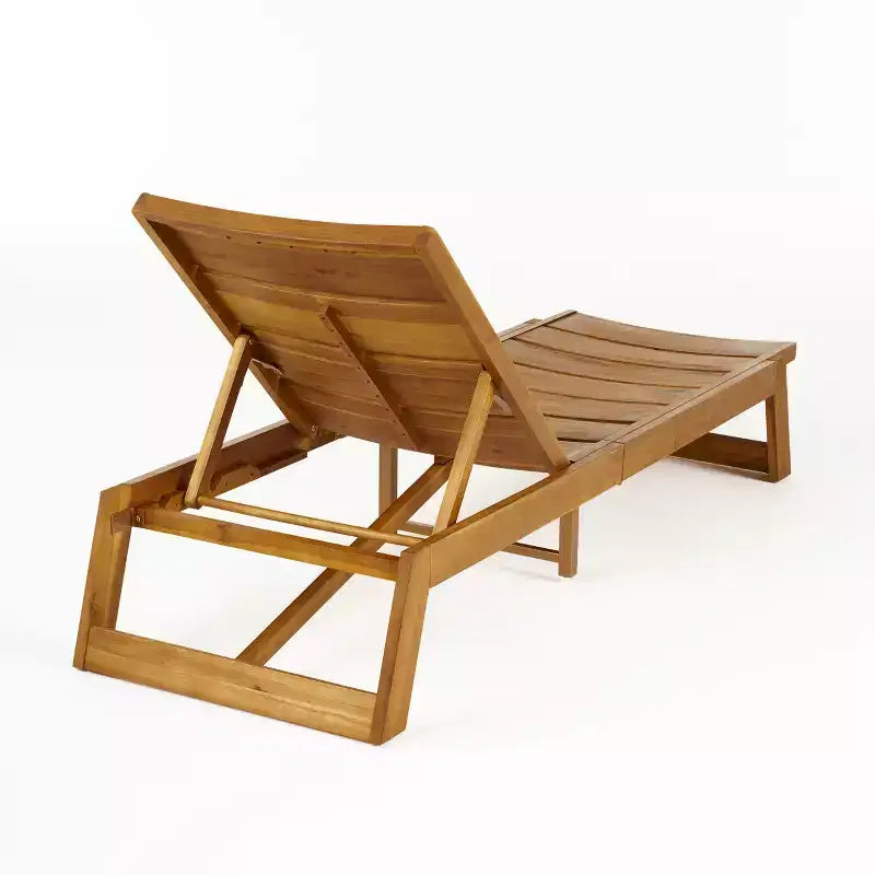 Christopher Knight Home Bruce — Ensemble table et chaise longue réglable d'extérieur en bois d'acacia avec lattes