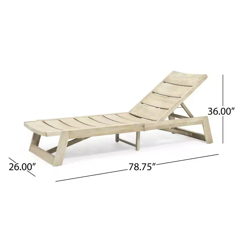 Christopher Knight Home Bruce — Ensemble table et chaise longue réglable d'extérieur en bois d'acacia avec lattes