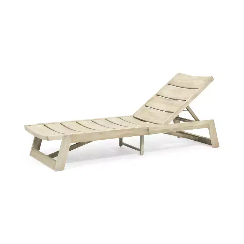 Christopher Knight Home Bruce — Ensemble table et chaise longue réglable d'extérieur en bois d'acacia avec lattes