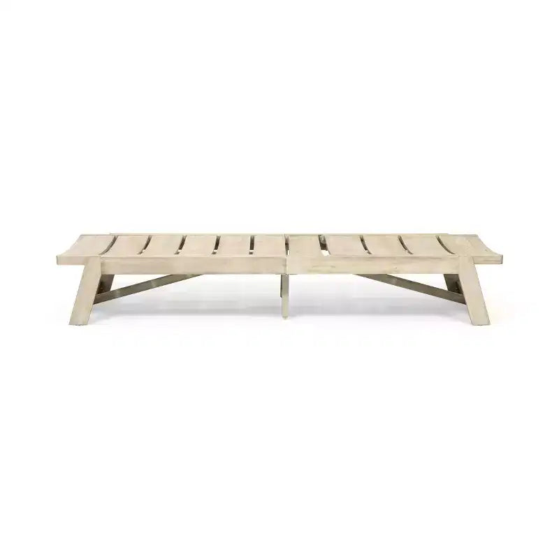 Christopher Knight Home Bruce — Ensemble table et chaise longue réglable d'extérieur en bois d'acacia avec lattes