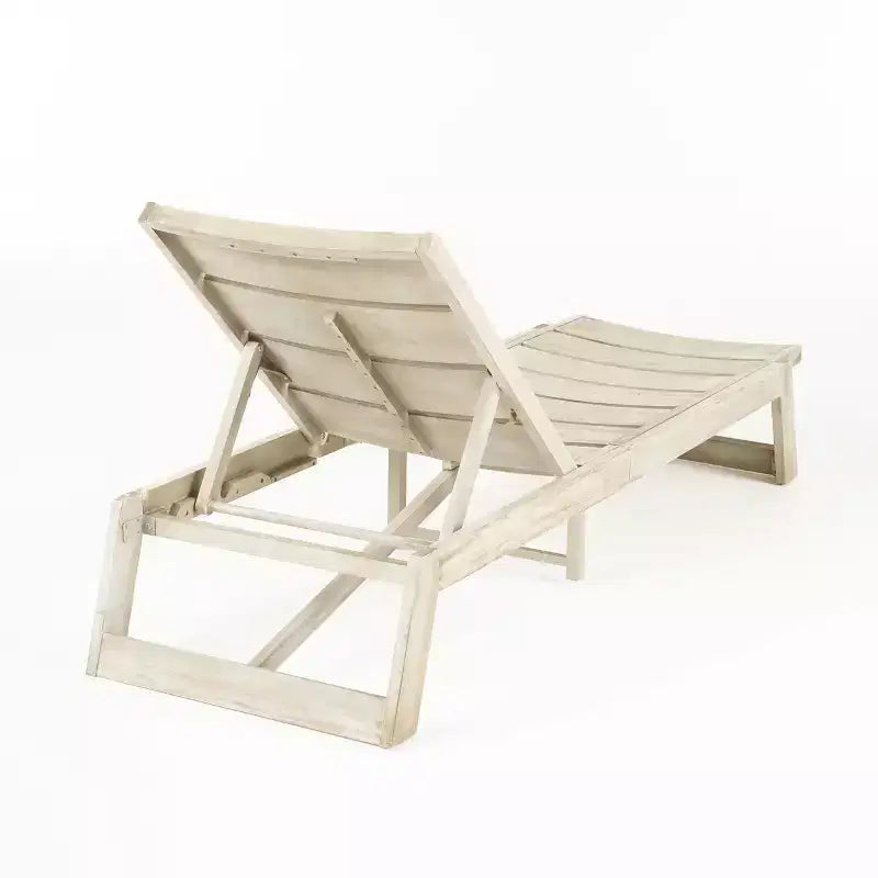 Christopher Knight Home Bruce — Ensemble table et chaise longue réglable d'extérieur en bois d'acacia avec lattes