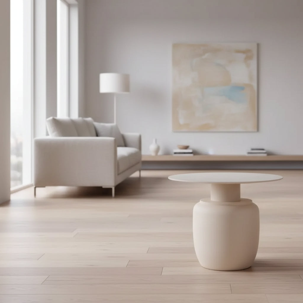 Kielh Tall Ceramic Side Table - ACC2902A - Beige Ceramic/Beige - Safavieh