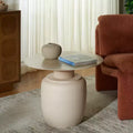Table d'appoint haute en céramique - Beige