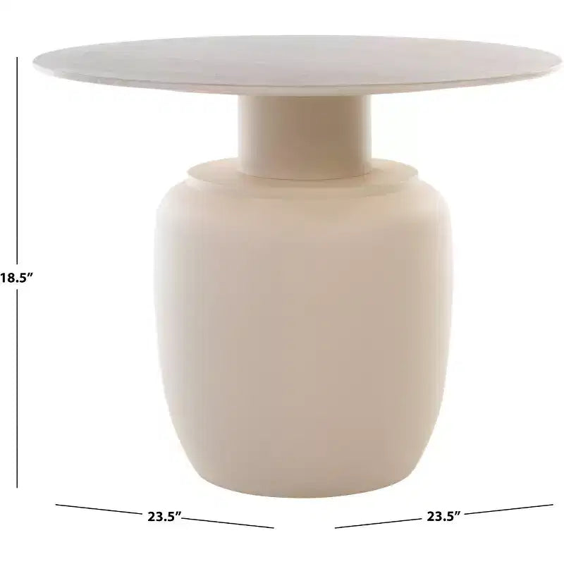 Table d'appoint haute en céramique - Beige