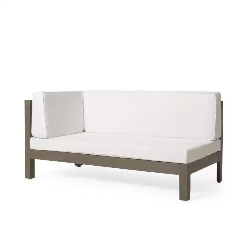 Christopher Knight Home George Ensemble sectionnel d'extérieur 5 pièces en bois d'acacia avec table basse et coussins