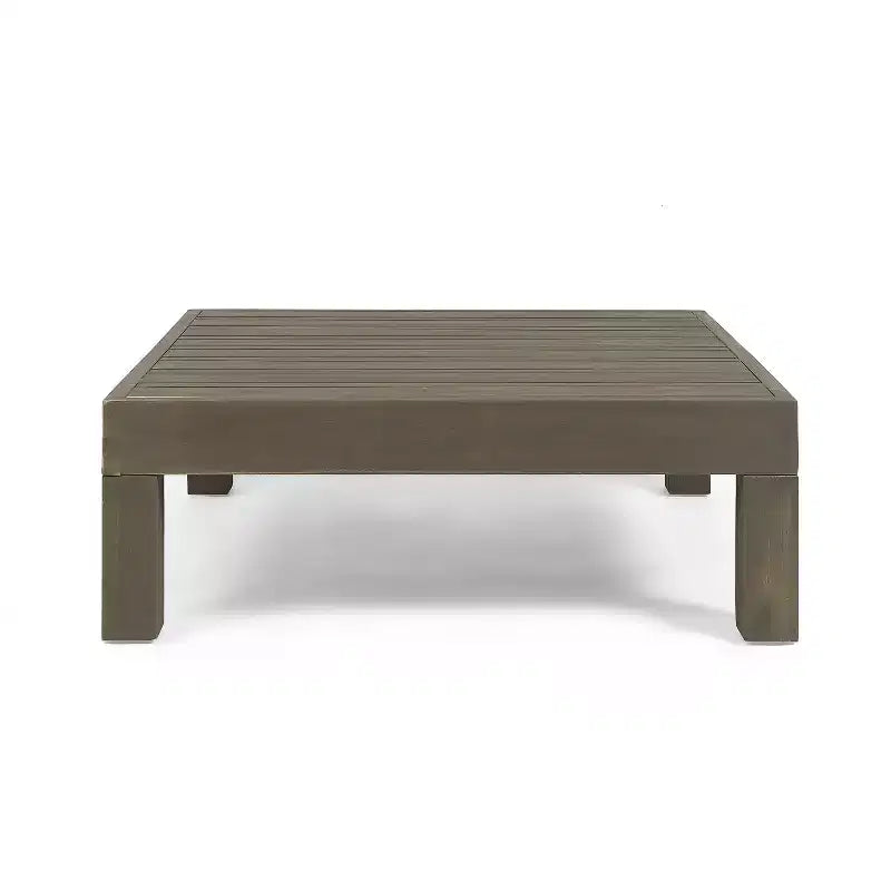 Christopher Knight Home George Ensemble sectionnel d'extérieur 5 pièces en bois d'acacia avec table basse et coussins