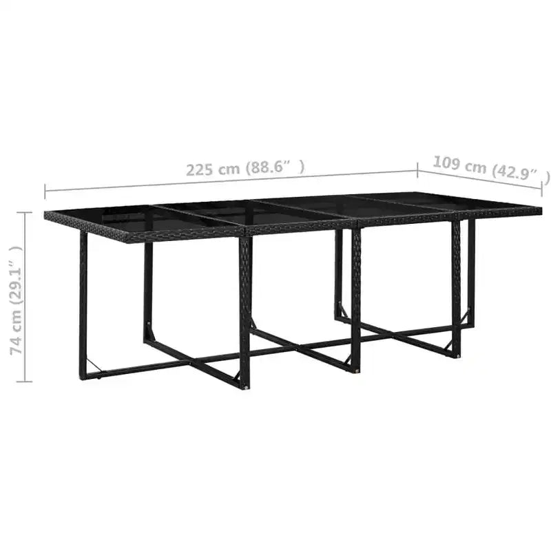 vidaXL Salon de jardin à dîner 13 pcs avec coussins Résine tressée Noir