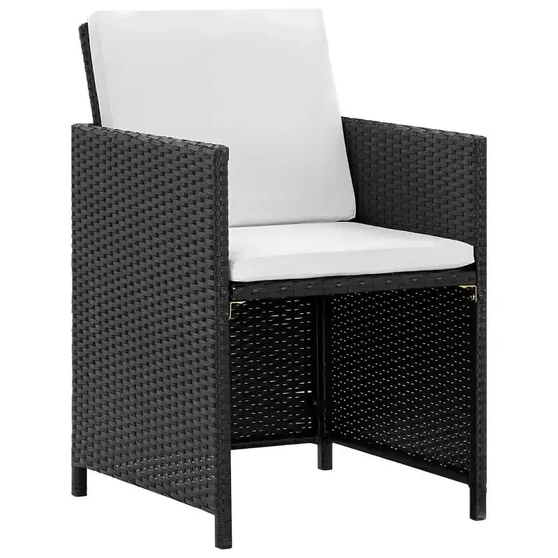 vidaXL Salon de jardin à dîner 13 pcs avec coussins Résine tressée Noir