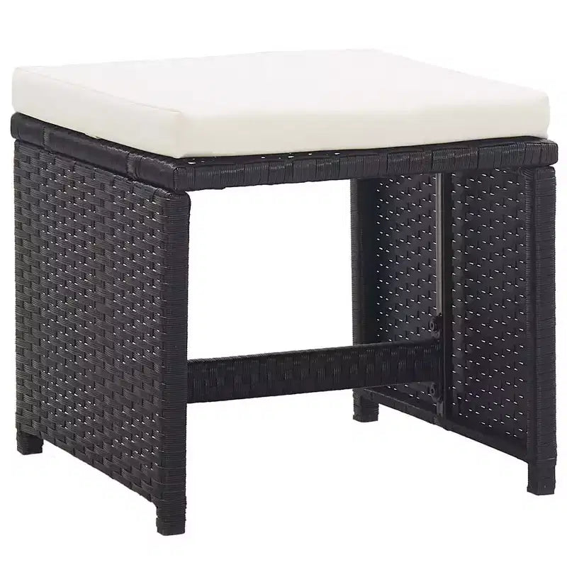 vidaXL Salon de jardin à dîner 13 pcs avec coussins Résine tressée Noir