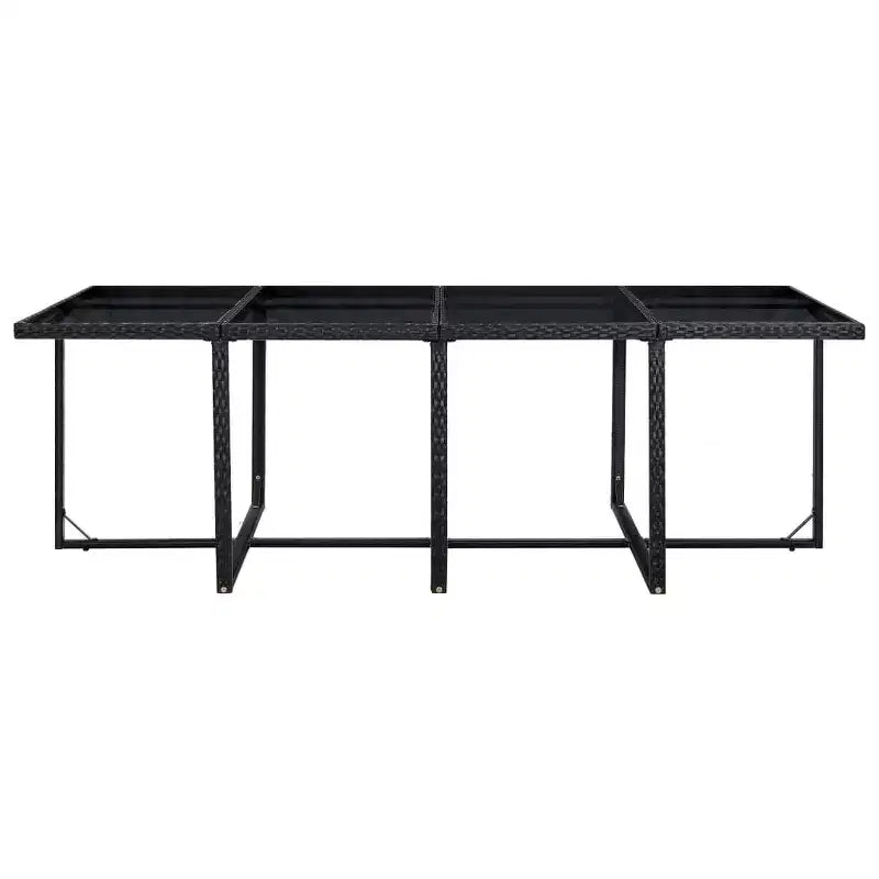 vidaXL Salon de jardin à dîner 13 pcs avec coussins Résine tressée Noir