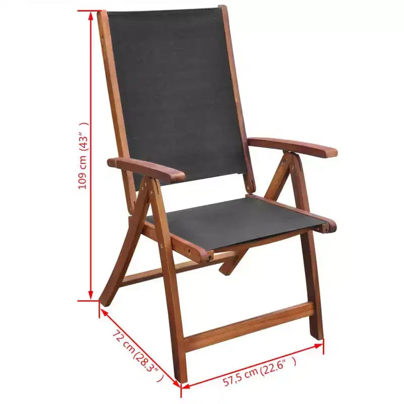 vidaXL Salon de jardin 9 pcs Bois d'acacia Marron Pliable