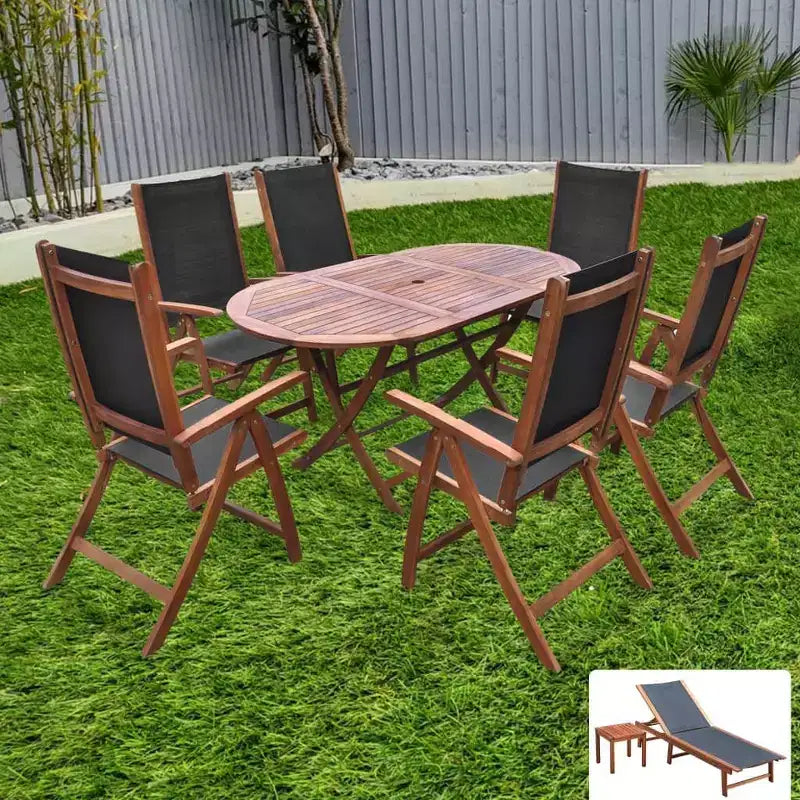 vidaXL Salon de jardin 9 pcs Bois d'acacia Marron Pliable