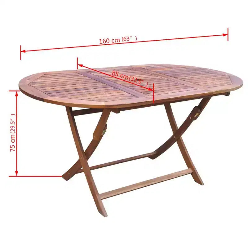 vidaXL Salon de jardin 9 pcs Bois d'acacia Marron Pliable