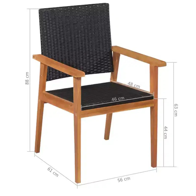 vidaXL Ensemble de salle à manger d'extérieur 9 pièces en résine tressée - Noir et marron - Comprend une grande table à manger et 8 chaises - Mobilier de patio de style rétro