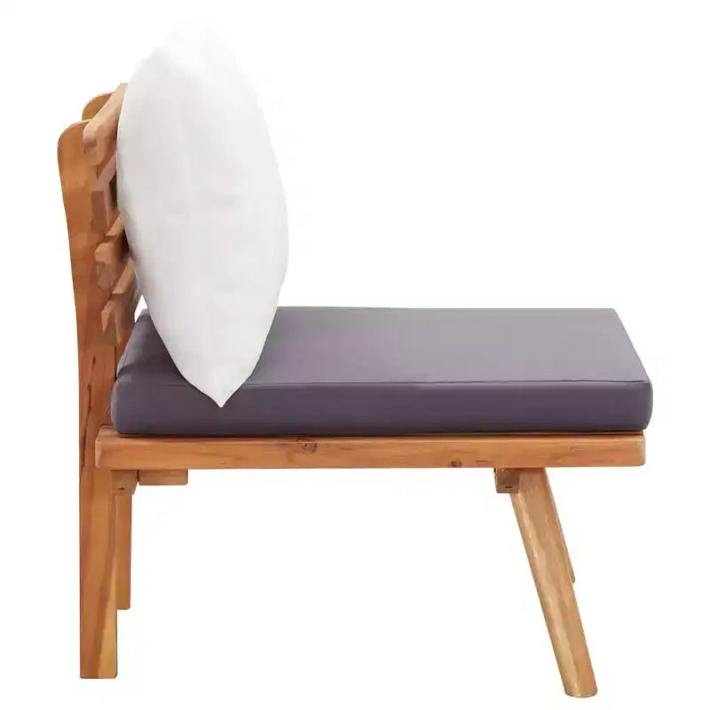vidaXL Salon de Jardin 4 Pièces avec Coussins et Table Basse - Mobilier d'Extérieur en Bois d'Acacia Massif pour Jardin, Terrasse, Patio.
