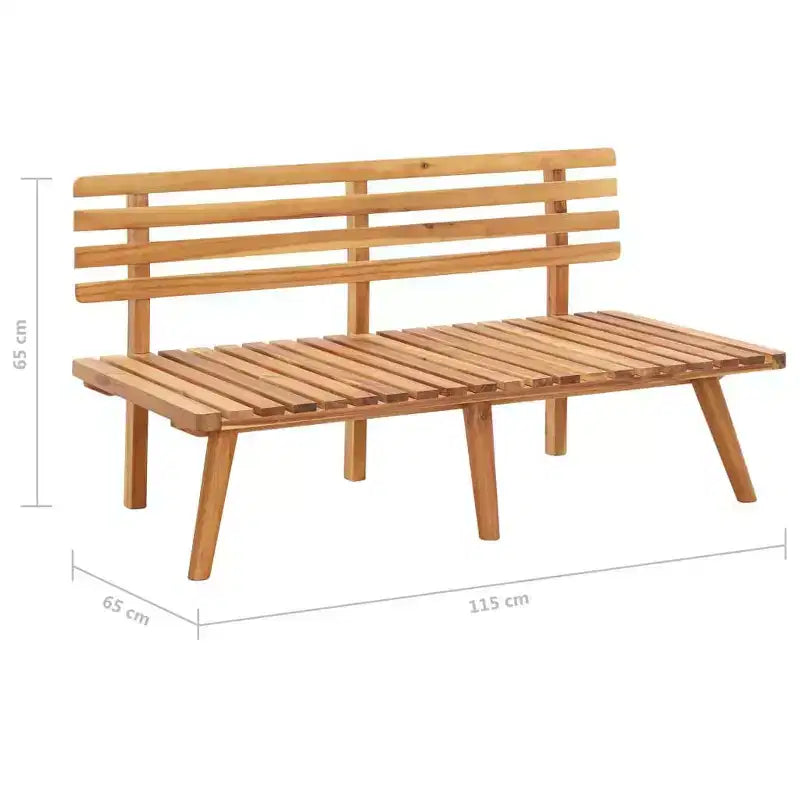vidaXL Salon de Jardin 4 Pièces avec Coussins et Table Basse - Mobilier d'Extérieur en Bois d'Acacia Massif pour Jardin, Terrasse, Patio.