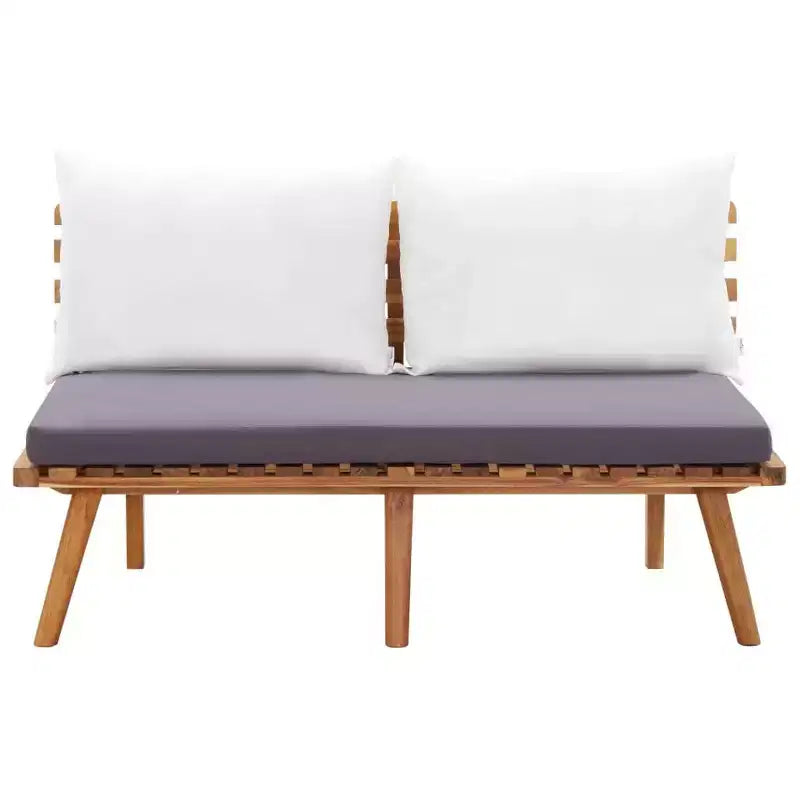 vidaXL Salon de Jardin 4 Pièces avec Coussins et Table Basse - Mobilier d'Extérieur en Bois d'Acacia Massif pour Jardin, Terrasse, Patio.