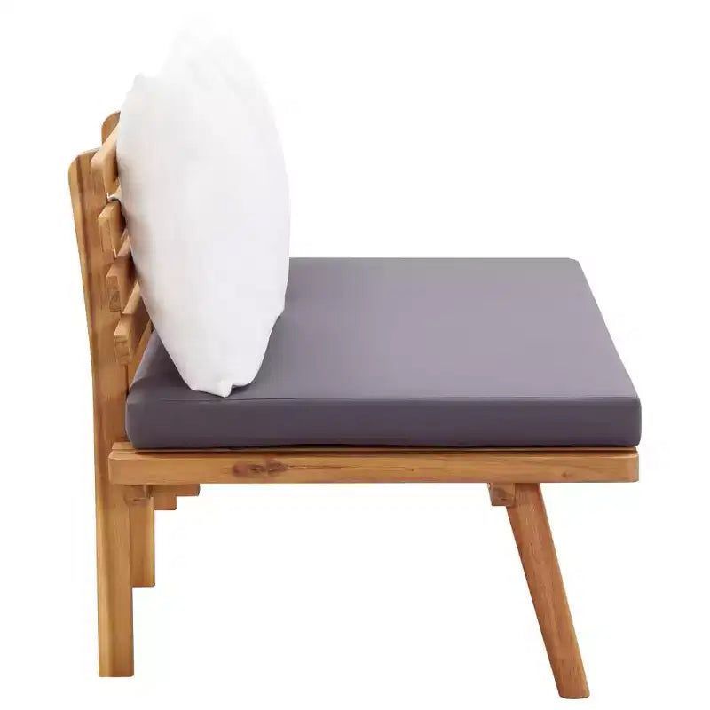 vidaXL Salon de Jardin 4 Pièces avec Coussins et Table Basse - Mobilier d'Extérieur en Bois d'Acacia Massif pour Jardin, Terrasse, Patio.