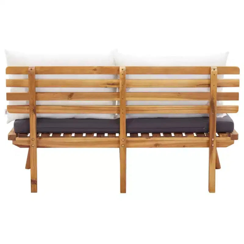 vidaXL Salon de Jardin 4 Pièces avec Coussins et Table Basse - Mobilier d'Extérieur en Bois d'Acacia Massif pour Jardin, Terrasse, Patio.