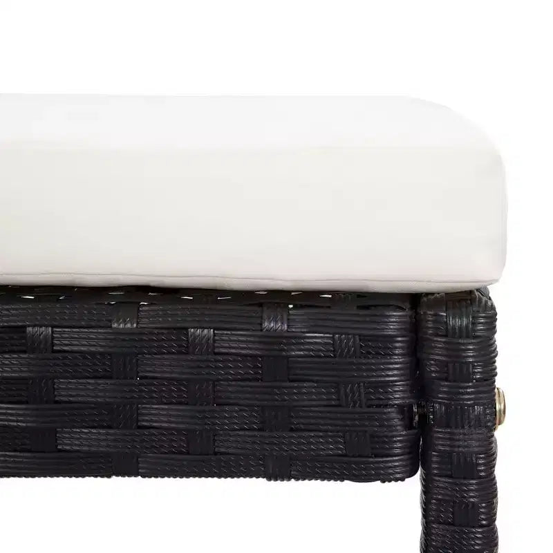 vidaXL Ensemble de bar d'extérieur 5 pièces en résine tressée et verre noirs avec coussins confortables - Montage facile - Utilisation en extérieur