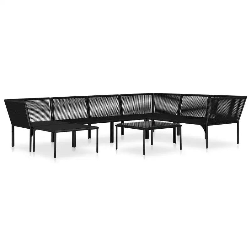vidaXL Salon de jardin noir et anthracite