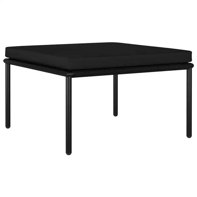 vidaXL Salon de jardin modulable 6 pièces avec coussins – Ensemble de meubles noirs en PVC avec cadre en acier – Idéal pour le jardin, le patio et les espaces extérieurs