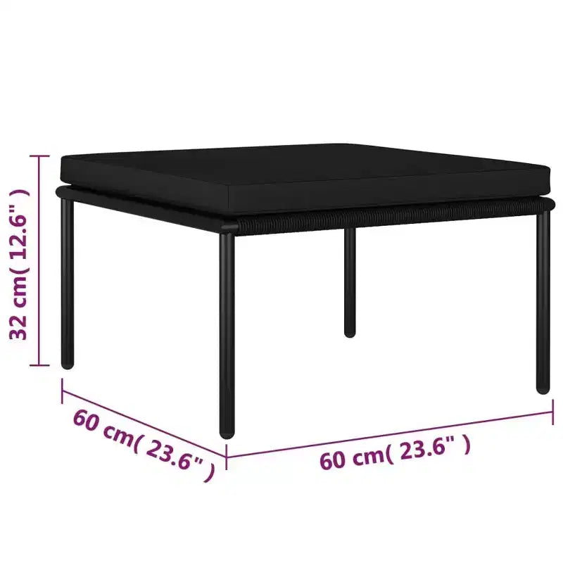 vidaXL Salon de jardin modulable 6 pièces avec coussins – Ensemble de meubles noirs en PVC avec cadre en acier – Idéal pour le jardin, le patio et les espaces extérieurs