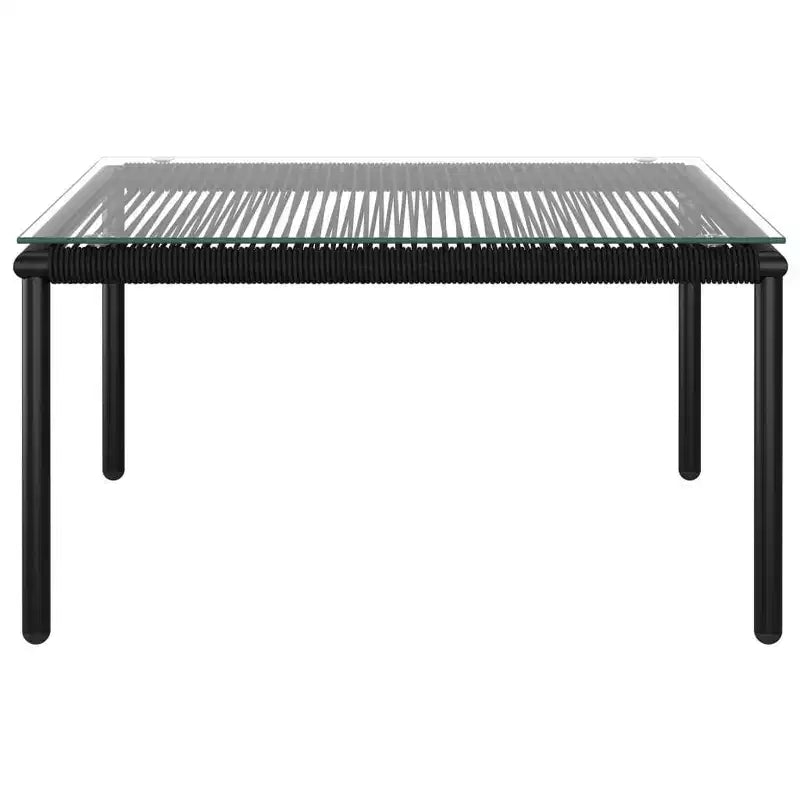 vidaXL Salon de jardin modulable 6 pièces avec coussins – Ensemble de meubles noirs en PVC avec cadre en acier – Idéal pour le jardin, le patio et les espaces extérieurs