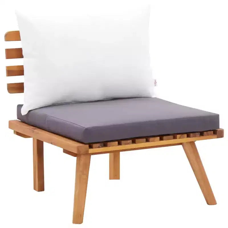 vidaXL Ensemble de salon de jardin 5 pièces – Bois d'acacia massif – Coussins amovibles et lavables – À monter soi-même – Parfait pour le jardin, la terrasse ou le patio