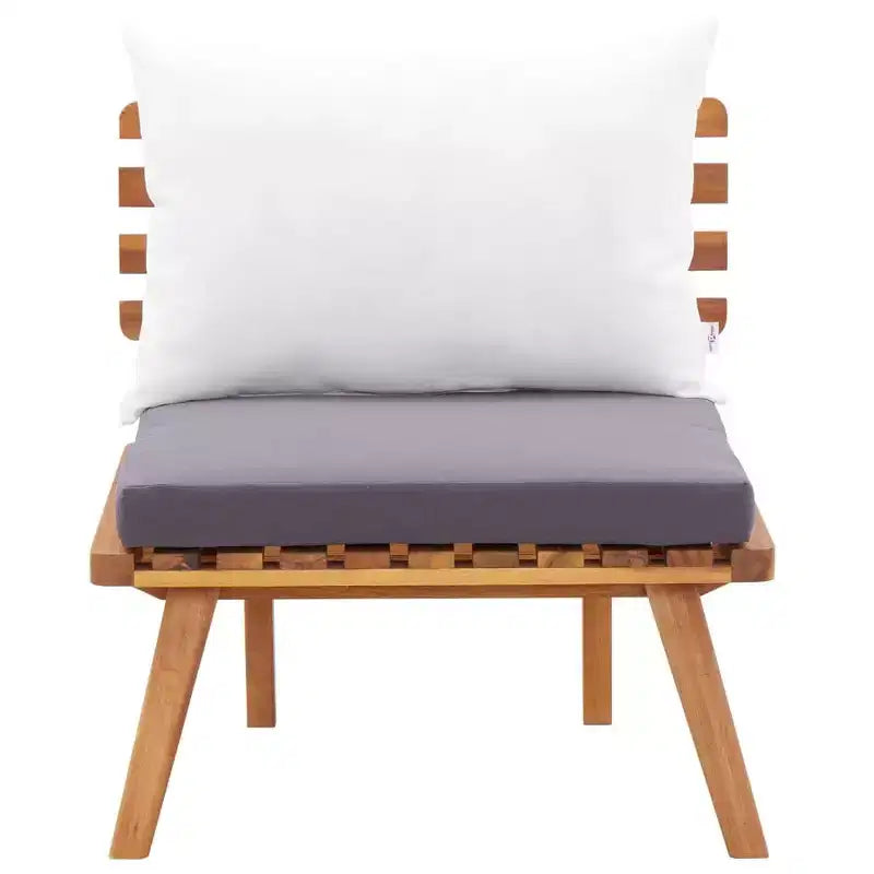 vidaXL Ensemble de salon de jardin 5 pièces – Bois d'acacia massif – Coussins amovibles et lavables – À monter soi-même – Parfait pour le jardin, la terrasse ou le patio
