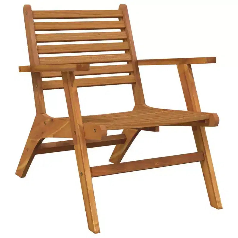 vidaXL 2 Chaises de jardin en bois d'acacia massif - Chaises de salle à manger en bois marron - Durables et faciles à nettoyer - Chaises de relaxation pour le jardin, le patio, la terrasse.