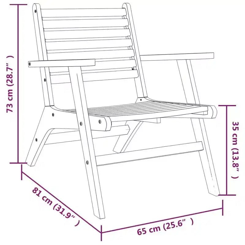 vidaXL 2 Chaises de jardin en bois d'acacia massif - Chaises de salle à manger en bois marron - Durables et faciles à nettoyer - Chaises de relaxation pour le jardin, le patio, la terrasse.