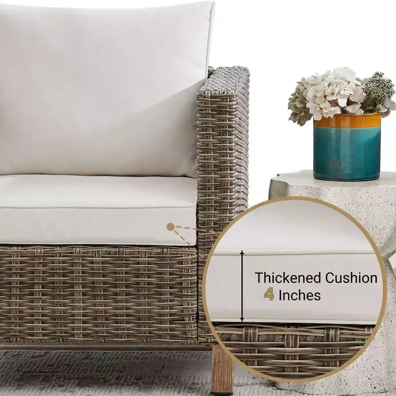 Salons de jardin 7 places avec coussins et table basse