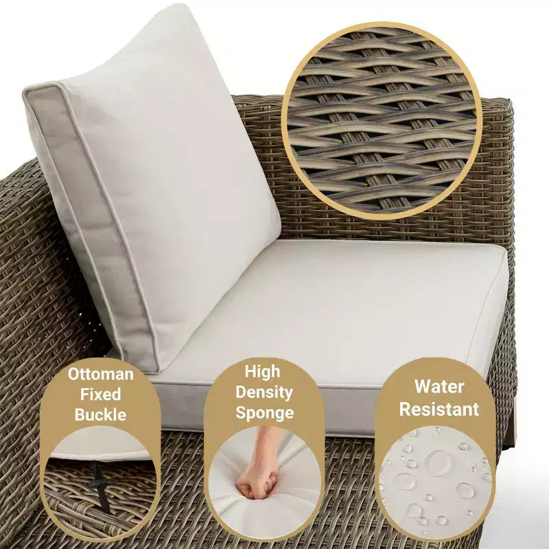 Salons de jardin 7 places avec coussins et table basse