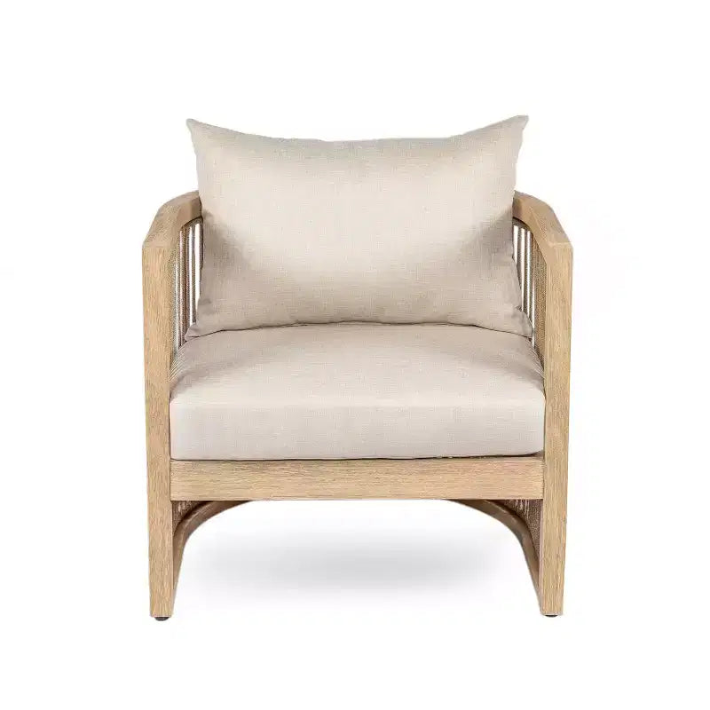 Ensemble de discussion 3 pièces Christopher Knight Home Capheny en bois d'acacia et corde tressée de style bohème avec table d'appoint en béton léger