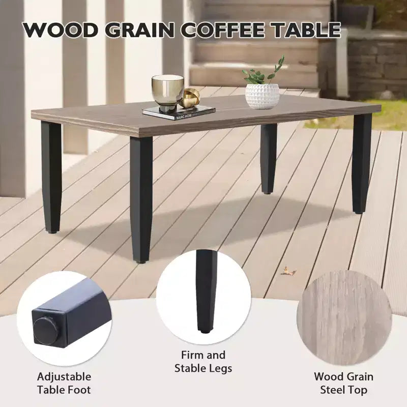 EAGLE PEAK Ensemble de conversation d'extérieur en osier pour patio, 2 fauteuils pivotants à bascule, canapé 2 places, table basse et table d'appoint, 5 pièces