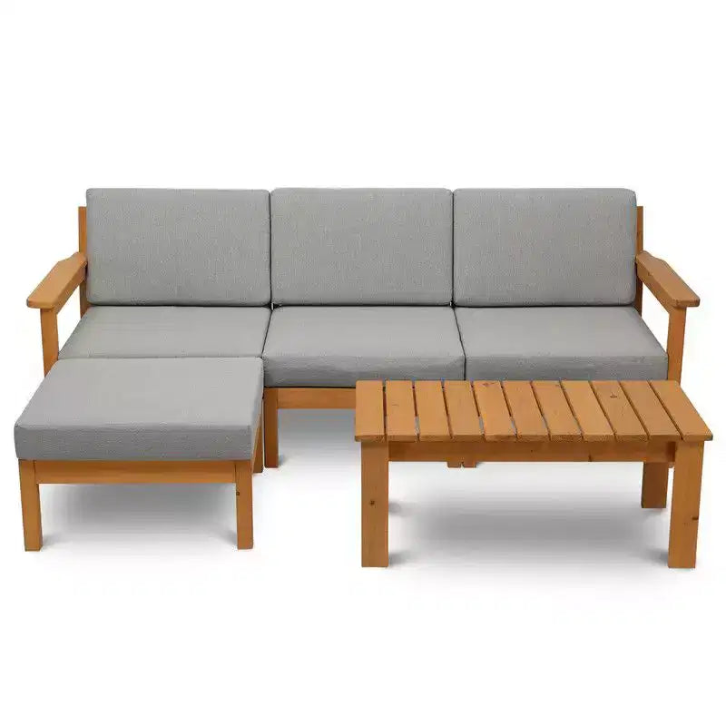 Karl Home Patio 5-Piece Wood Sectional Sofa Set