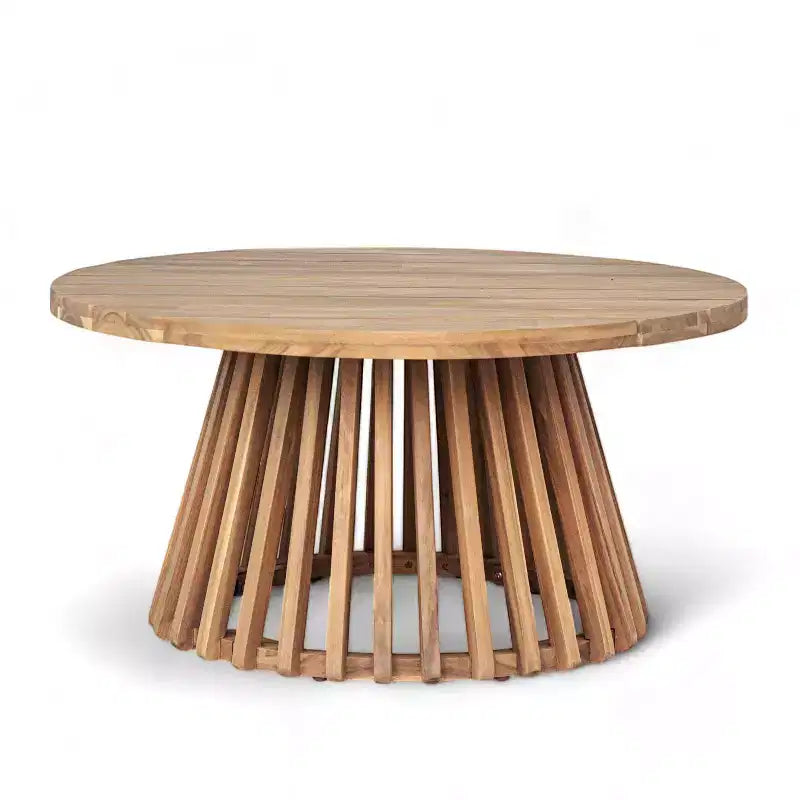 Ensembles de meubles de patio 2 pièces avec canapé-lit en rotin gris 3 places de 171,45 cm de long et table ronde en bois d'acacia de 80 cm.